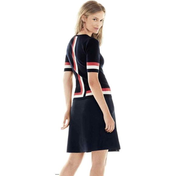 Cabi Women's Navy Blue Shell Knit Top & Pull On Flared Skirt 2 Pc Set small 5186 - Picture 1 of 15